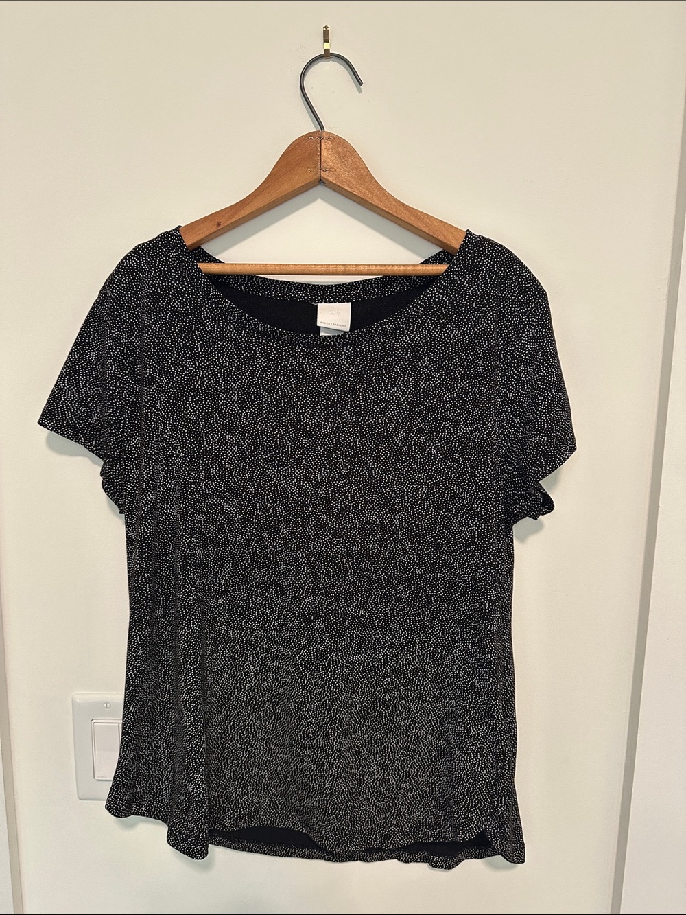 H&M Women's Black Microdot Short Sleeve Tee